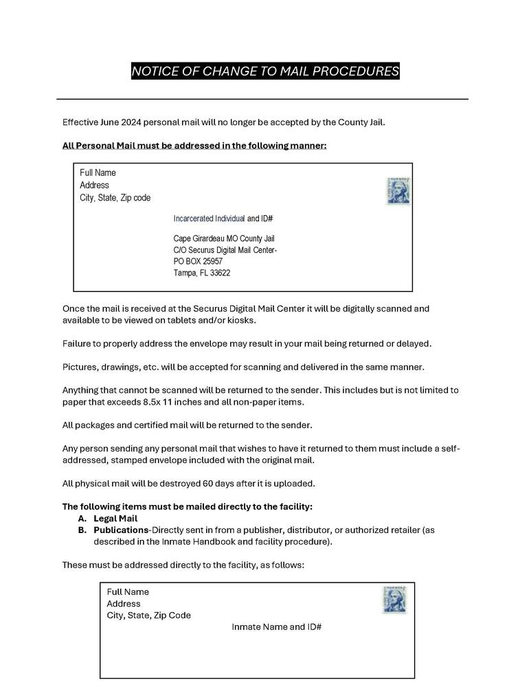 photo of mail procedures 